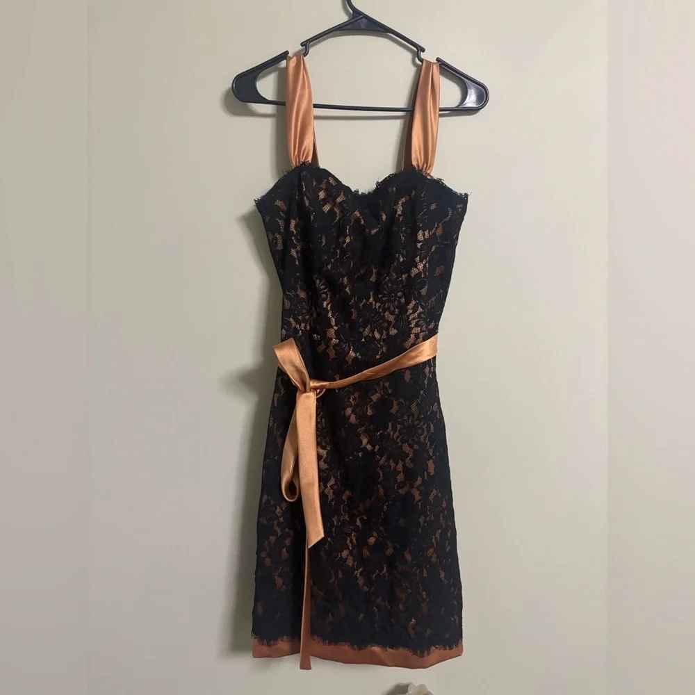 lace and feather cocktail dress Jovani 26226 Short Beaded Size:57 (6'0